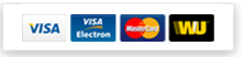 We accept payments through Visa, MasterCard and Western Union Money Transfer